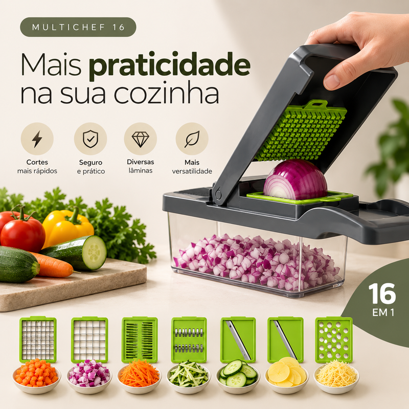 MultiChef 16 — Fatiador Multifuncional 16 em 1