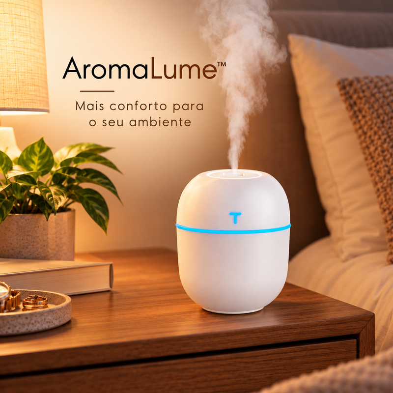 AromaLume – Mini Umidificador Aromatizador com LED
